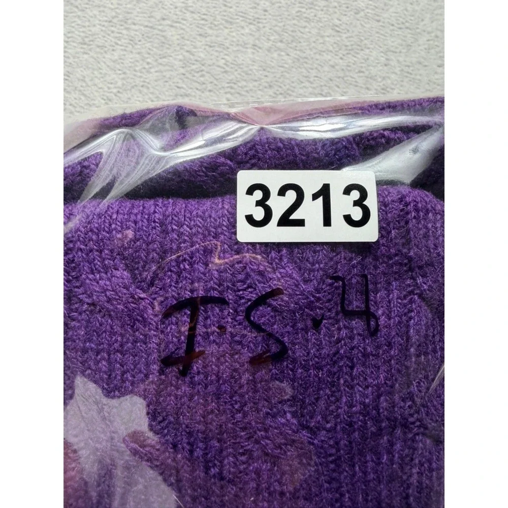 Polo Jeans Co Ralph Lauren Mens XL Purple Cable Knit 100% Wool Sweater Pullover